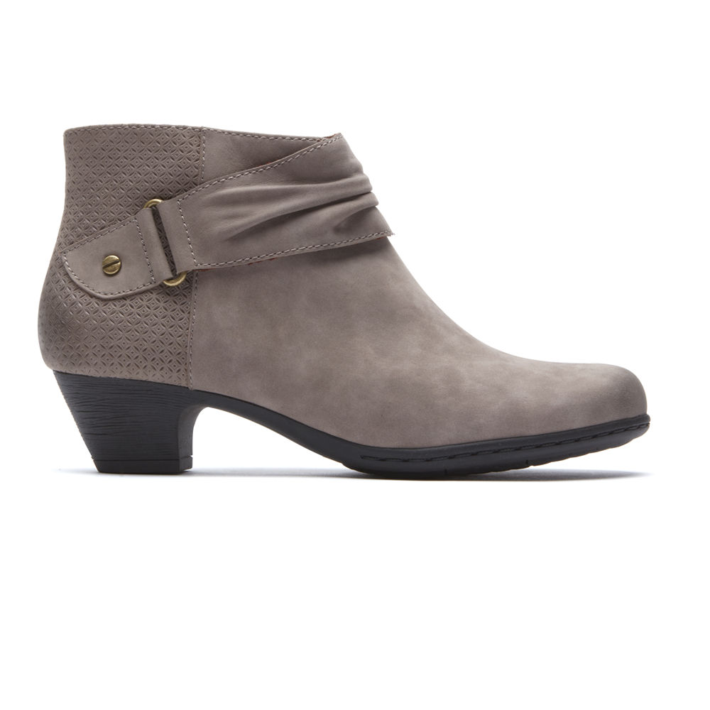 Rockport Boots For Womens Grey - Brynn Rouched - ZR1248053